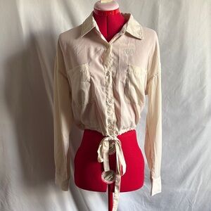 Forever 21 Cream Button-Down Shirt